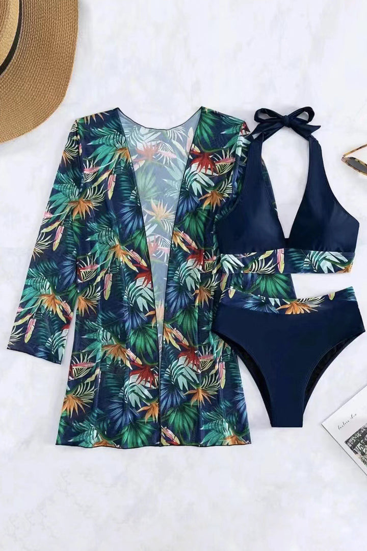 Printed Halter Neck Swim Set - Han2sure-men's fashion clothing, women's accessories, designer jewelry, stylish outfits for men, trendy women's fashion, luxury fashion brand