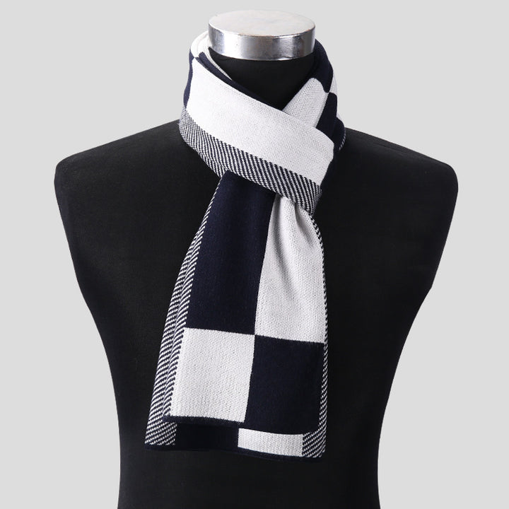 Plaid men Knitted scarf - Han2sure-men's fashion clothing, women's accessories, designer jewelry, stylish outfits for men, trendy women's fashion, luxury fashion brand