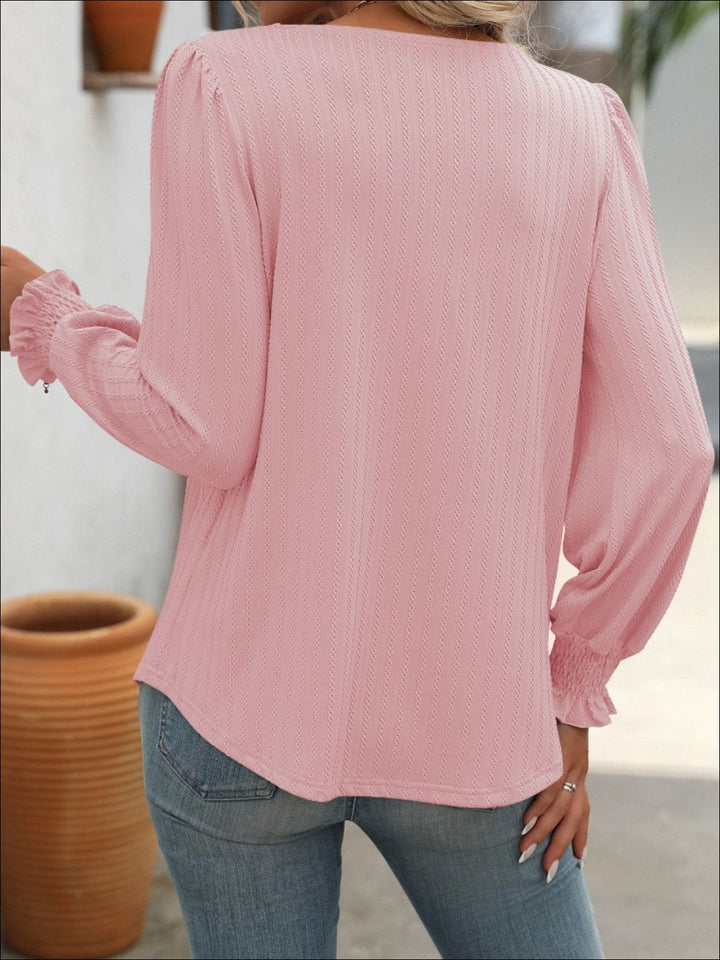 Square Neck Long Sleeve Top - Han2sure-men's fashion clothing, women's accessories, designer jewelry, stylish outfits for men, trendy women's fashion, luxury fashion brand