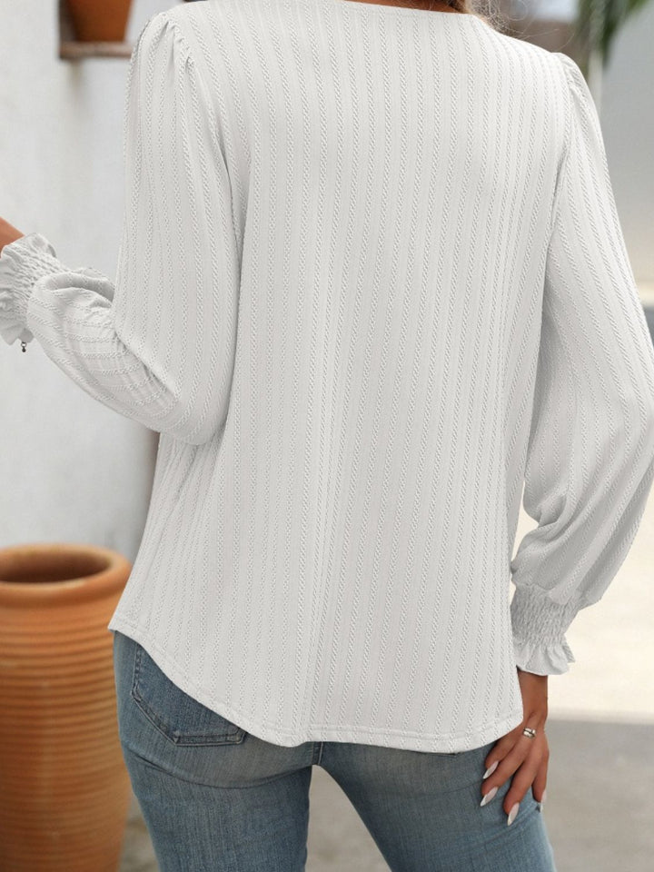 Square Neck Long Sleeve Top - Han2sure-men's fashion clothing, women's accessories, designer jewelry, stylish outfits for men, trendy women's fashion, luxury fashion brand