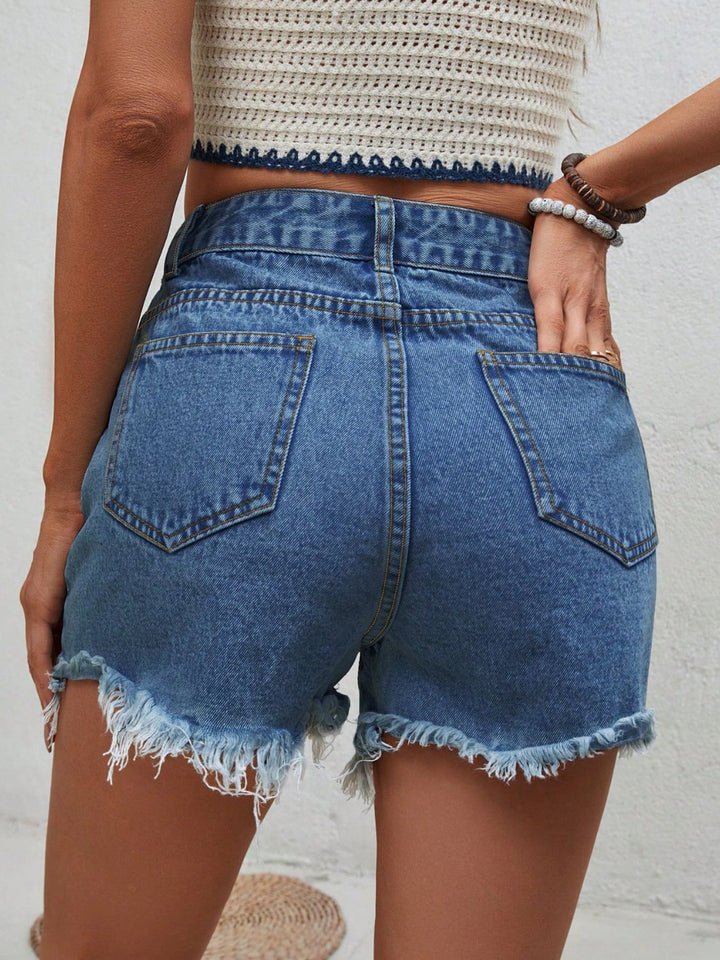 Distressed Denim Shorts - Han2sure-men's fashion clothing, women's accessories, designer jewelry, stylish outfits for men, trendy women's fashion, luxury fashion brand