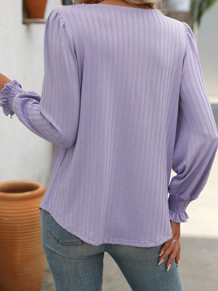 Square Neck Long Sleeve Top - Han2sure-men's fashion clothing, women's accessories, designer jewelry, stylish outfits for men, trendy women's fashion, luxury fashion brand